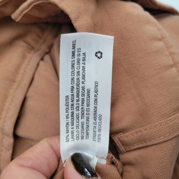 A‎ New Day High Rise Slim Fit Pintuck Ankle Pants Casual Women Brown Egg Size 2 - Picture 9 of 10